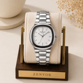 Men’s Silver Steel Cushion Watch